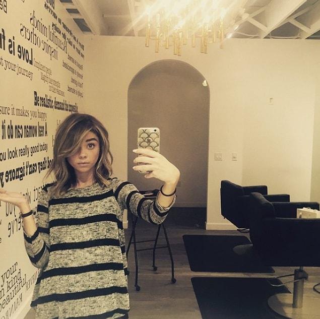 12. Sarah Hyland without her hair extensions. 🤗