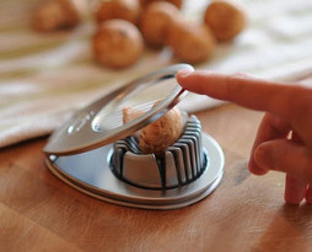 15. You can also slice mushrooms with an egg slicer!