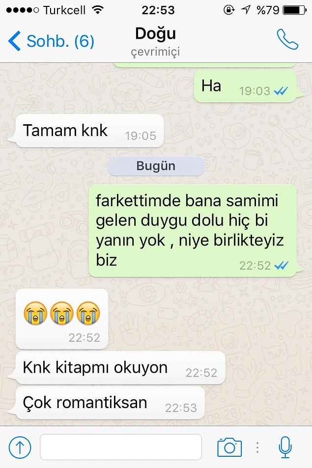 Çok romantiksin knk