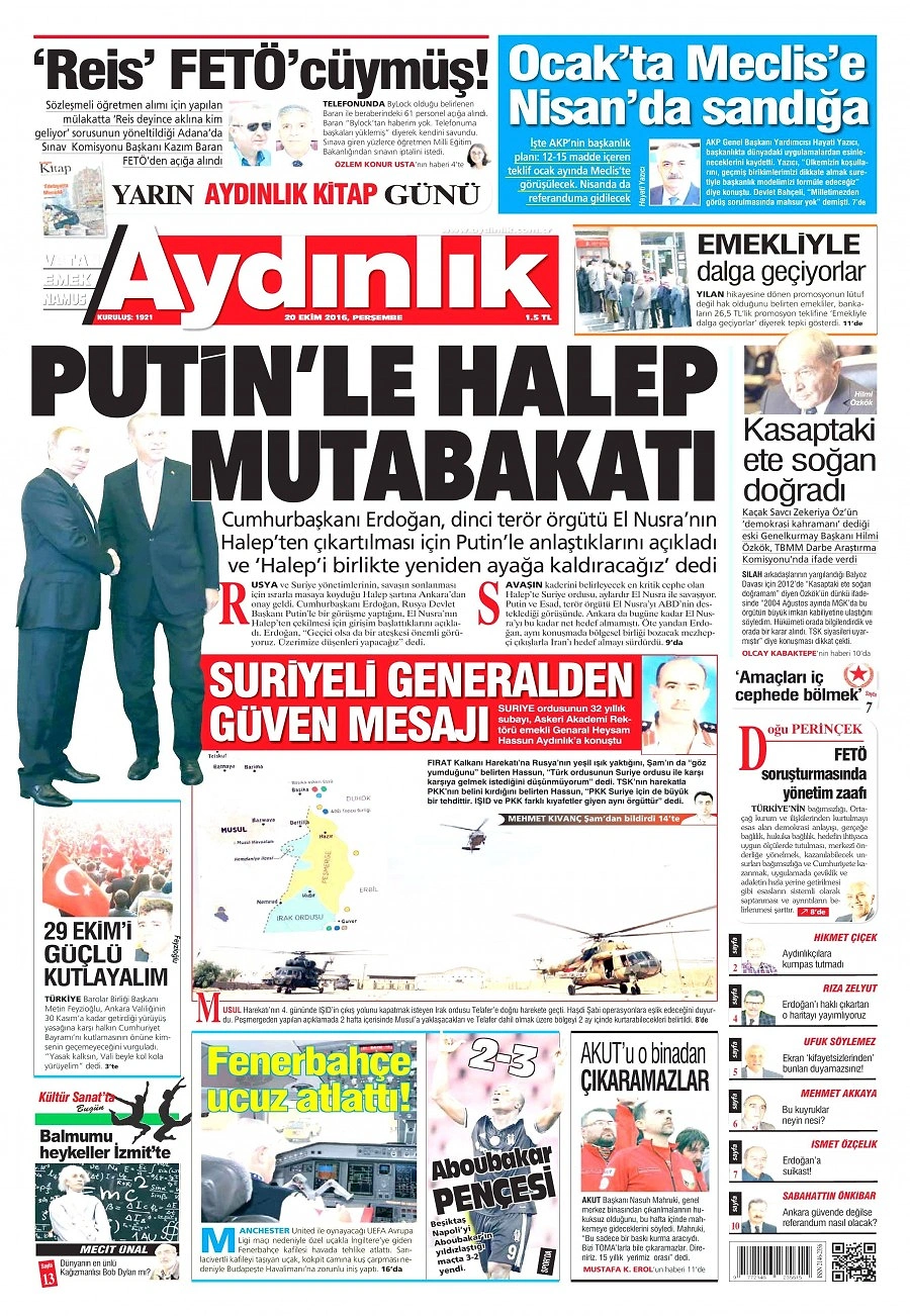 Gazetelerde Bugün | 20 Ekim Perşembe