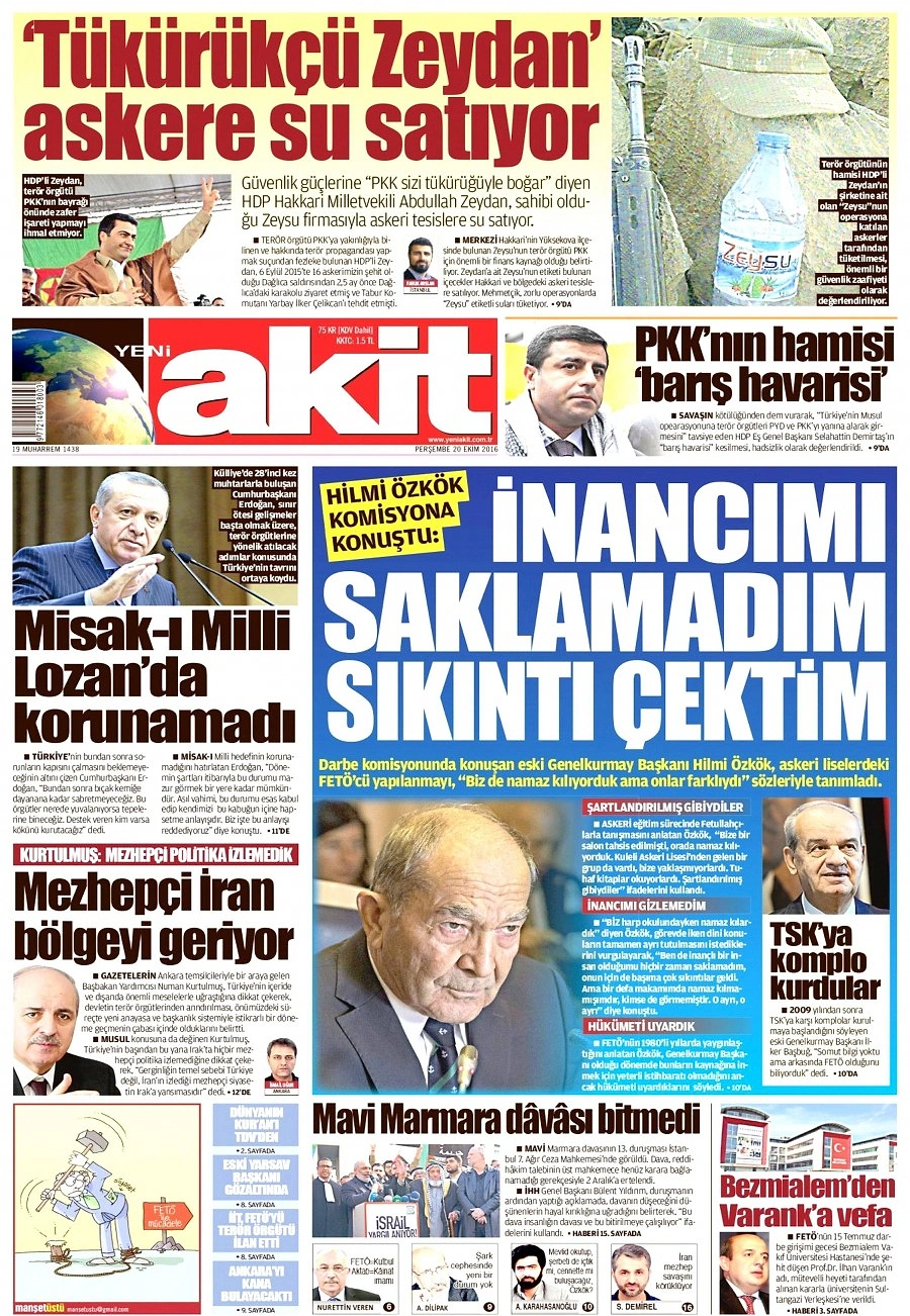 Gazetelerde Bugün | 20 Ekim Perşembe
