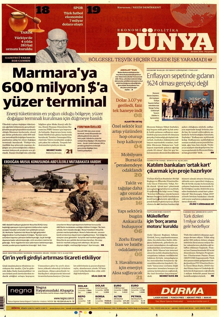 Gazetelerde Bugün | 20 Ekim Perşembe