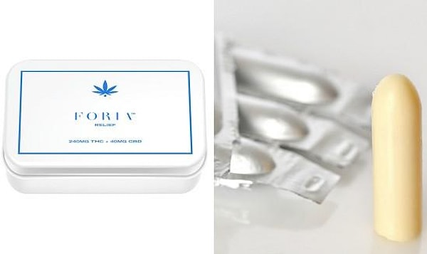 5. Вагинальный суппозиторий Foria Relief напоминает маленькую капсулу. Он состоит из какао-масла, тетрагидроканнабинола (ТГК) и каннабидиола (КБД).