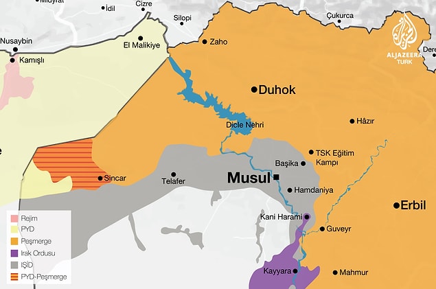 Alınan bölgeler Musul’un etrafında bir kuşak oluşturuyor