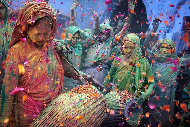6. Holi Kutlamaları, Vrindavan, Hindistan