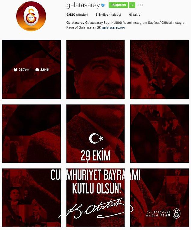1. Galatasaray, Instagram sayfasını 29 Ekim'e özel tasarladı