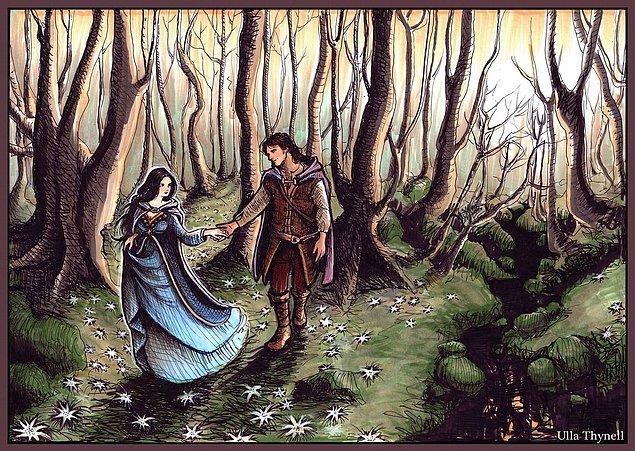 Beren, ölümlü bir insan olarak, Luthien’e aşık olmuştur. Luthien ölümsüz bir elf prensesidir ve o da Beren’i sevmektedir.