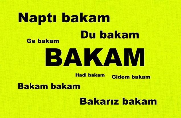 Ve bonus kelimemiz: Bakam