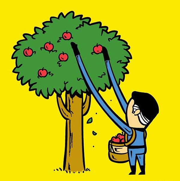 1. Мистер Фантастик помогал бы собирать фрукты для сока "Моя семья"