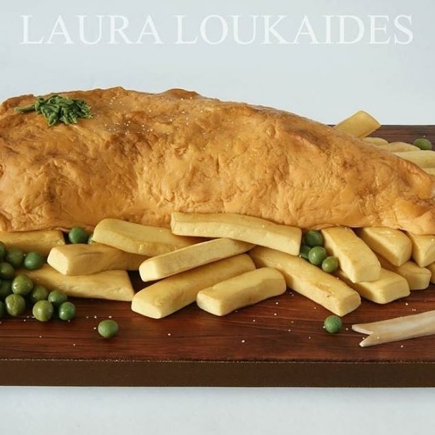 8. This authentic looking traditional British meal of Fish & Chips made it into a magazine issue.
