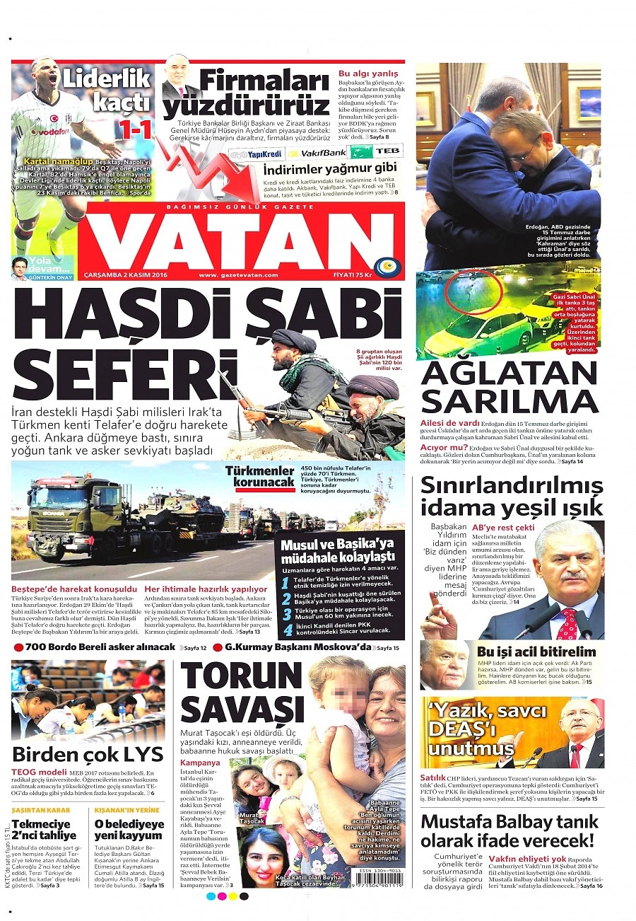 Gazetelerde Bugün | 2 Kasım Çarşamba