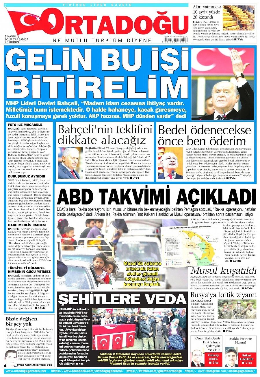 Gazetelerde Bugün | 2 Kasım Çarşamba