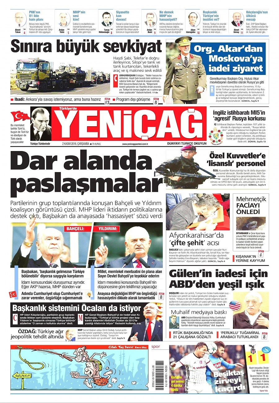 Gazetelerde Bugün | 2 Kasım Çarşamba