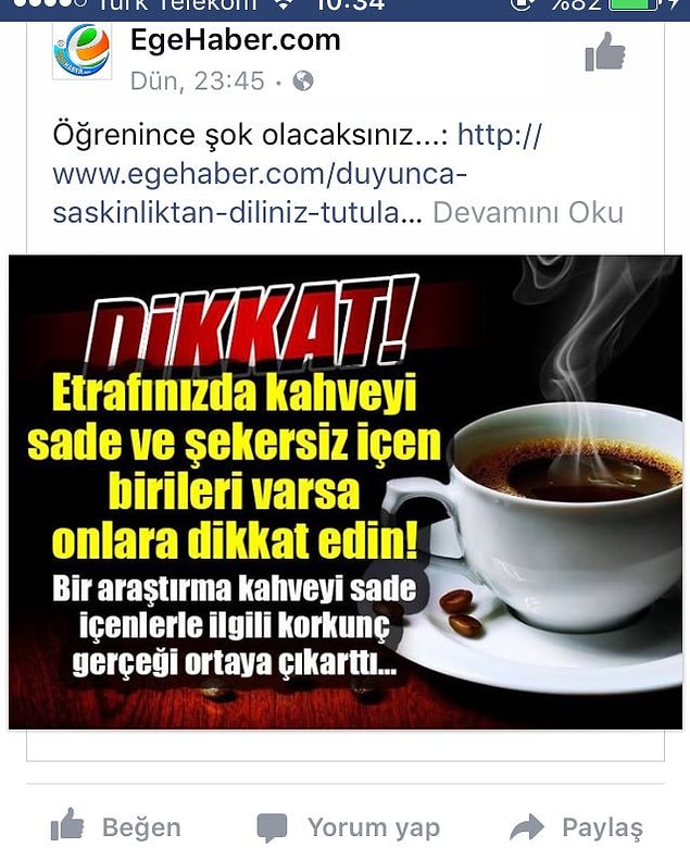 11. Kahveyi sade ve şekersiz içenler yarın bir gün arkanızdan da konuşur. Aman diyeyim
