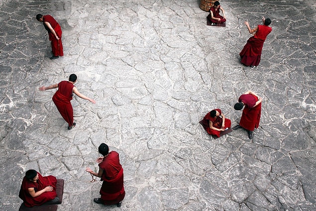 12. Monks Debate Doctrines Every Afternoon At The Jokhang Temple In Lhasa, Tibet