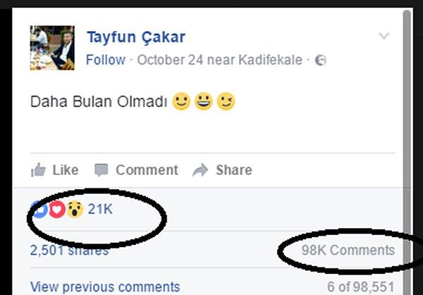 Tayfun Çakar isimli kullanıcının Facebook üzerinden paylaştığı bir matematik sorusu görseline 21 binden fazla reaksiyon geldi.