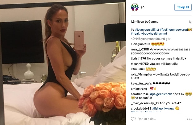 Lopez'in "önce kendini sev" ve "sağlam beden, sağlam zihin" notlarıyla paylaştığı bu kare, kısa süre içerisinde 1 milyonun üzerinde beğeni aldı.