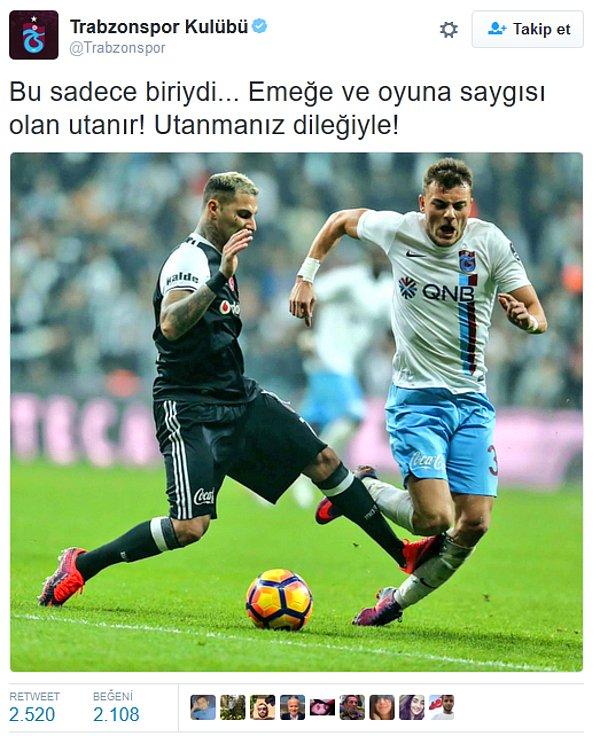 1. Trabzonspor'un resmi hesabından yapılan paylaşım;