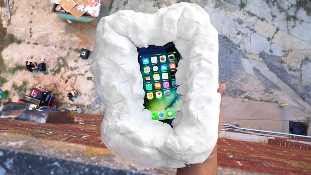 iPhone 7 Yapay Kar İçerisinde 30 Metre Yükseklikten Atılırsa Ne Olur?