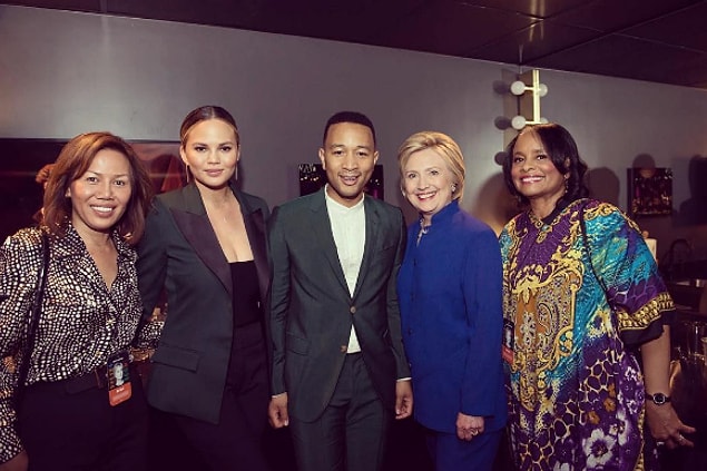 15. Hillary Clinton hangs with John Legend and Chrissy Teigen!