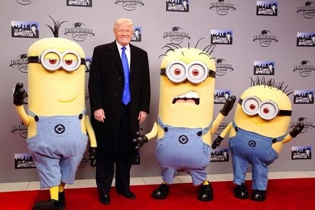 16. Donald Trump hangs with these fellas you probably know as “the Minions.”