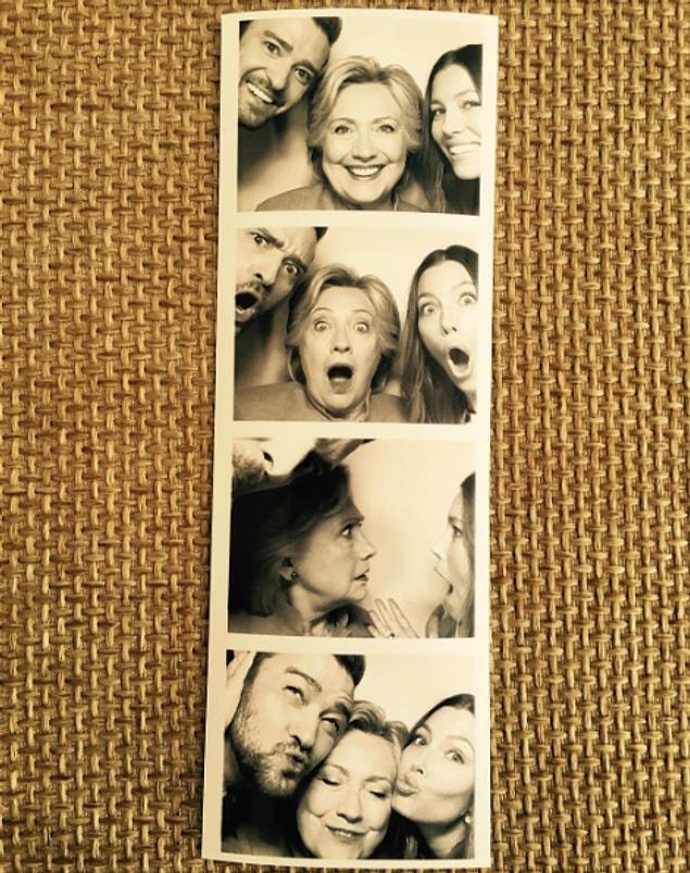19. Hillary Clinton hangs out with Jessica Biel and Justin Timberlake!