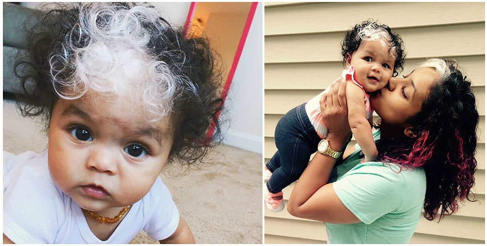 Малышка родилась с таким же седым локоном, как и у ее мамы