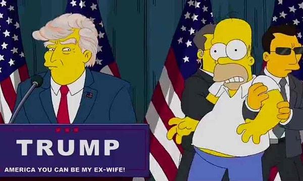 Başkan adayı Trump'ın bu kısa animasyon filmdeki seçim sloganı ise "Amerika, benim eski karım olabilirsiniz!"