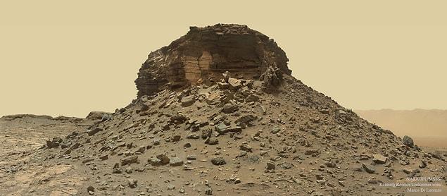 4. A Crumbling Layered Butte On Mars