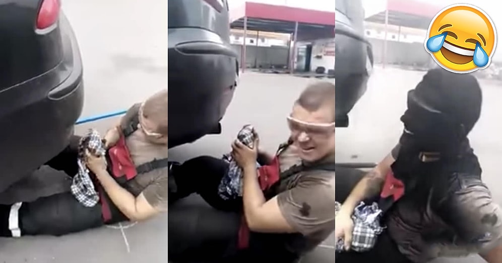 Arabanın Egzozunu Kapatmaya Çalışıp Sonunda Hüsrana Uğrayan Rus Genç