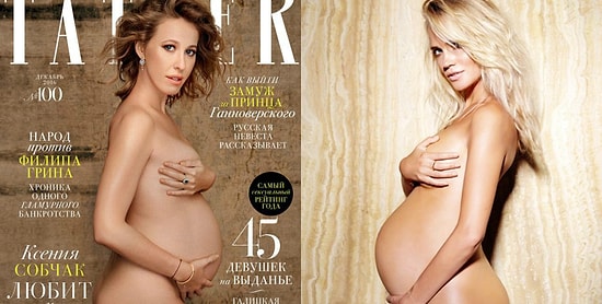 Ксения Собчак и еще 19 беременных звезд, раздевшихся перед камерой