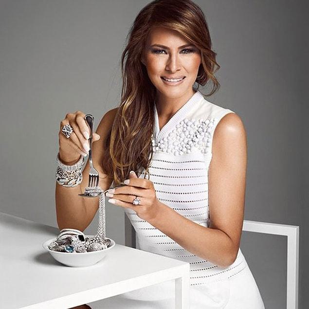 5. One day Melania decided that she doesn't earn enough money and moves to the USA.