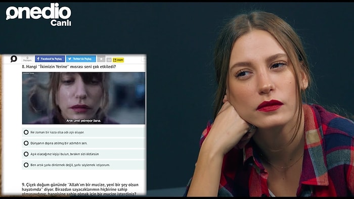 Serenay Sarıkaya ile Onedio Canlı Yayınında Test Çözüyoruz