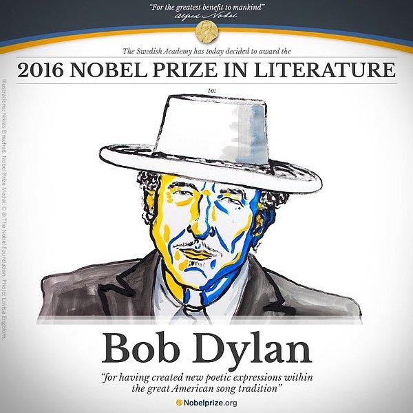35. Nobel edebiyat Ödülü Bob Dylan'ın oldu. | Ekim 2016