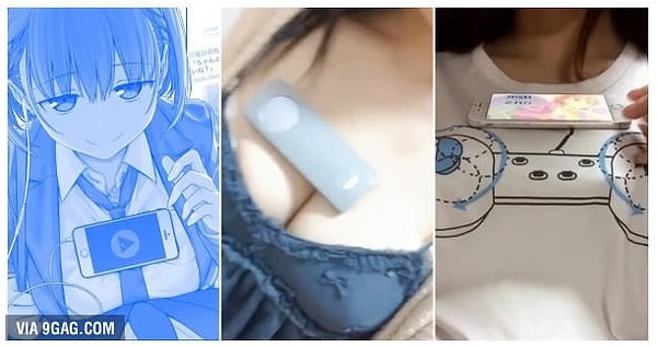 6. А началось все с аниме Getsuyoubi no Tawawa, где героиня мультфильма Ай-чан положила себе телефон на грудь. Началось и понеслось во все тяжкие...