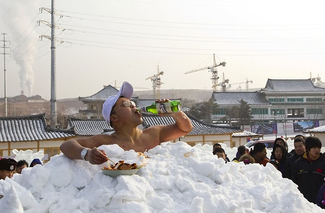 5. The Guinness World Record for the longest time spent in direct full body contact with snow.