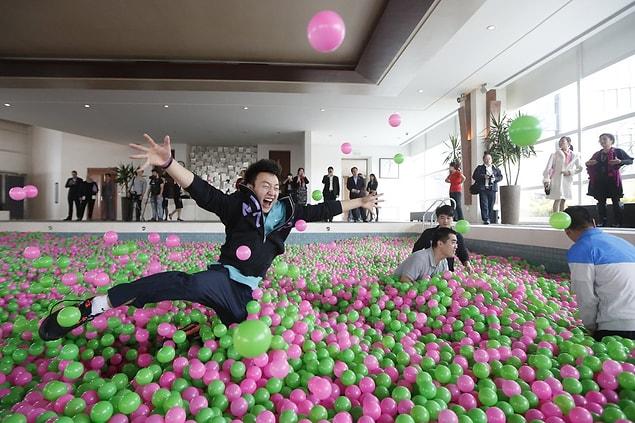 19. The Guinness World Record for the largest ball pit.