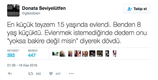 Twitter'da Çocuk Gelinler ve Evlilikleri Üzerine Tokat Gibi Bir Yazı