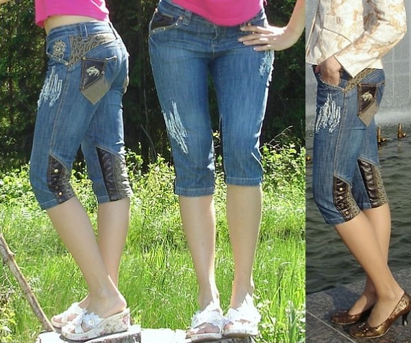 10. Джинсовые бриджи