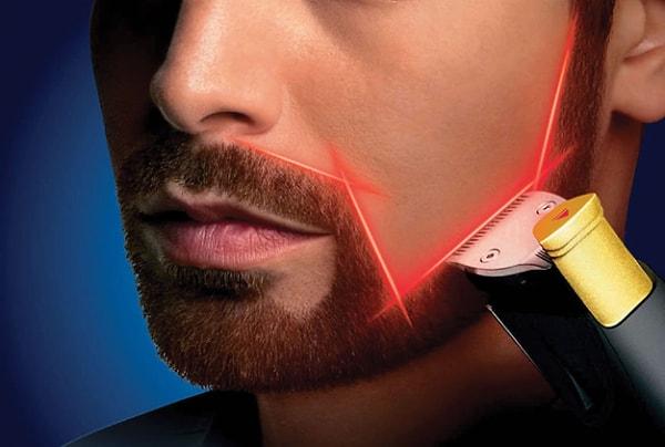 13. Lazer kılavuzlu sakal düzeltici.