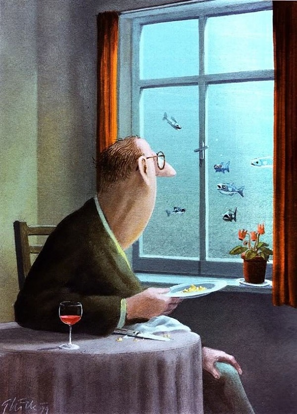 1. Андре охотно покормил бы рыбок, но опасался последствий