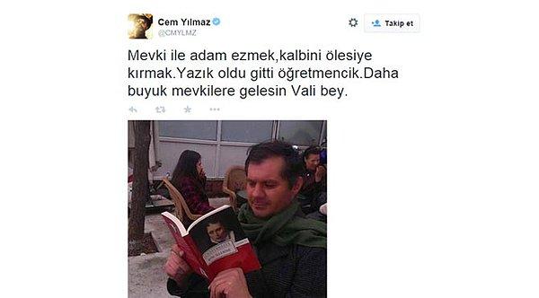 Öz'ün vefatının ardından Cem Yılmaz, Twitter hesabından Cebiroğlu'nu eleştirmişti: