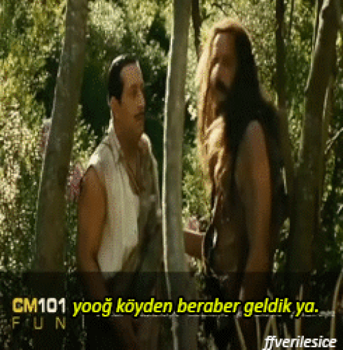 -Sana bi' şey sorucam, çok açık. Sen maymundan mı geldin? + Yoo, köyden beraber geldik ya.