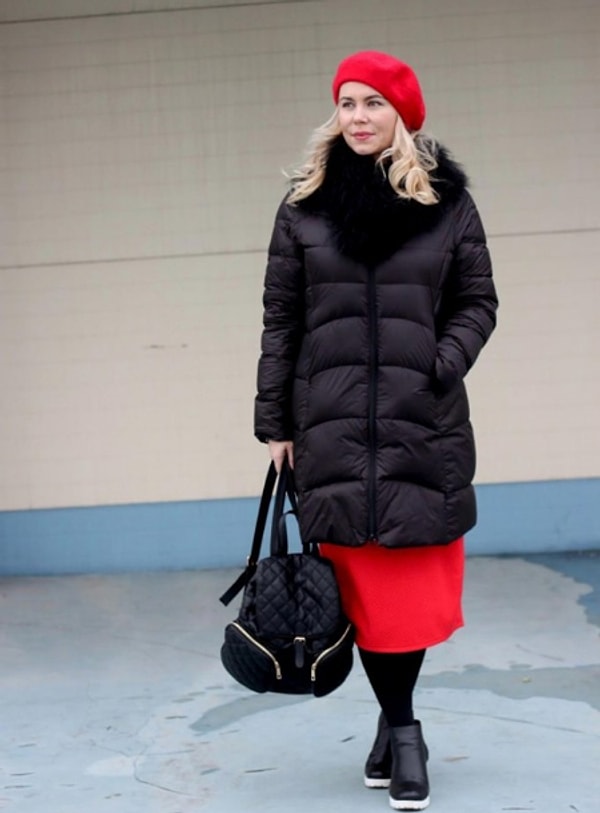 4. Берет и спортивный пуховик (куртка)