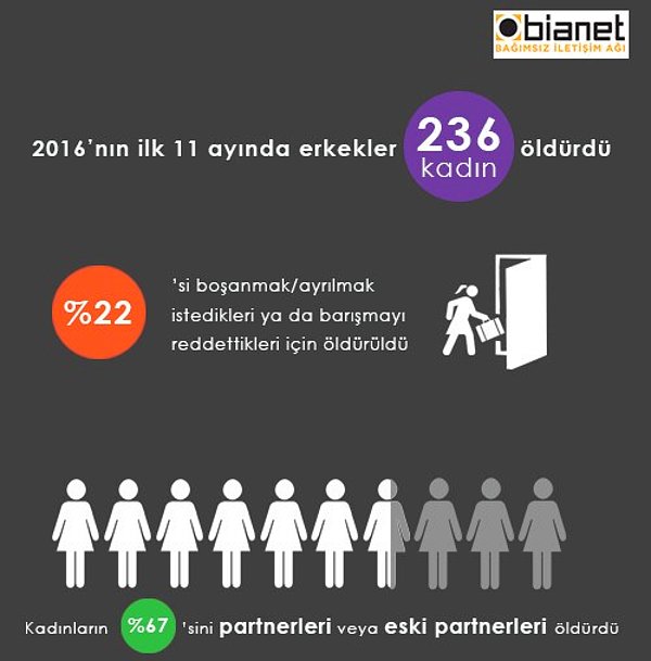 Kadınların yüzde 67’sini kadını kocaları, sevgilileri ya da nişanlıları öldürdü.