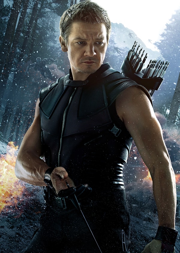 14. Соколиный глаз (Джереми Реннер) - Дженнифер Лоуренс