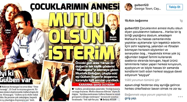 8. Gülben Ergen, eski kocası Mustafa Erdoğan'a, Erhan Çelik'le boşanmasına ilişkin yaptığı pozitif açıklamalar nedeniyle teşekkür etti.