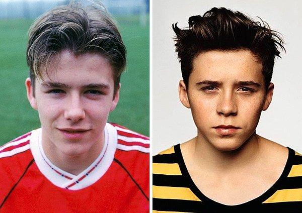 David Beckham (17 yaşında) ve Brooklyn Beckham (16 yaşında)