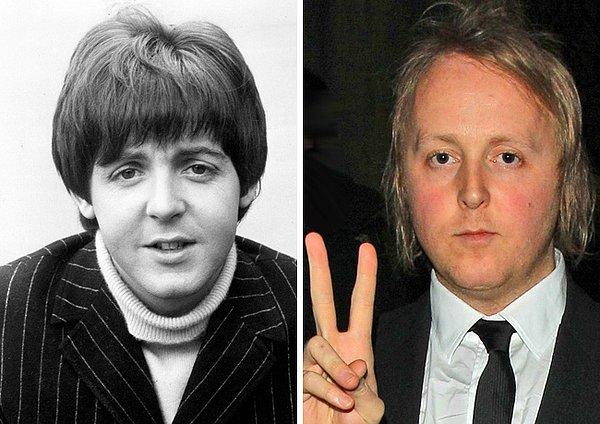 Paul McCartney (38 yaşında) ve James McCartney (35 yaşında)