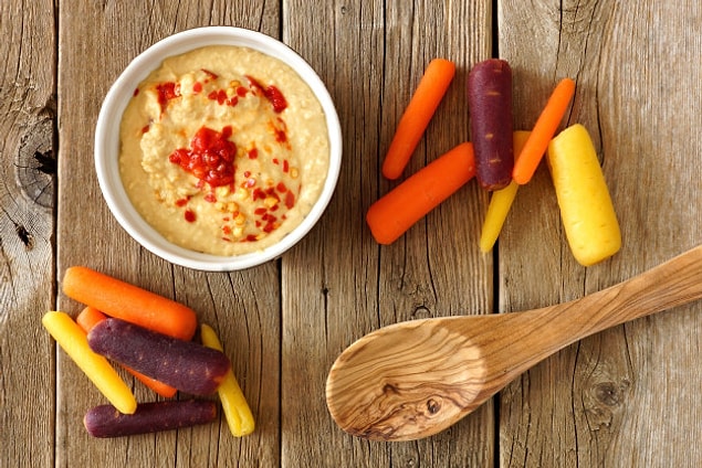 8. Carrots and Hummus are must for a diet!
